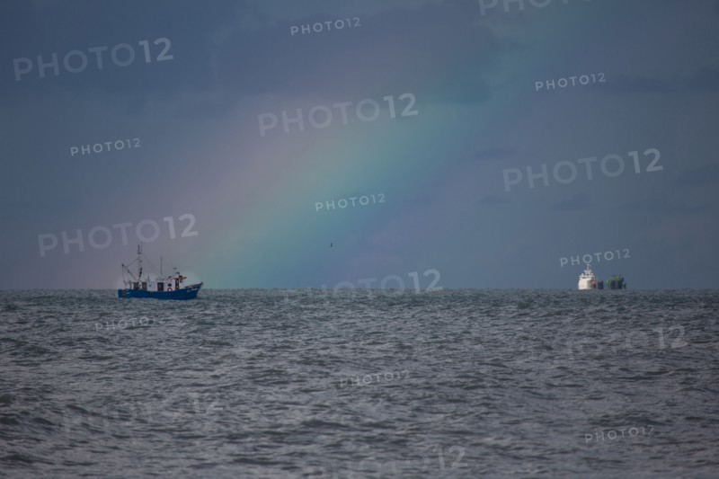 Dieppe, rainbow over the beach