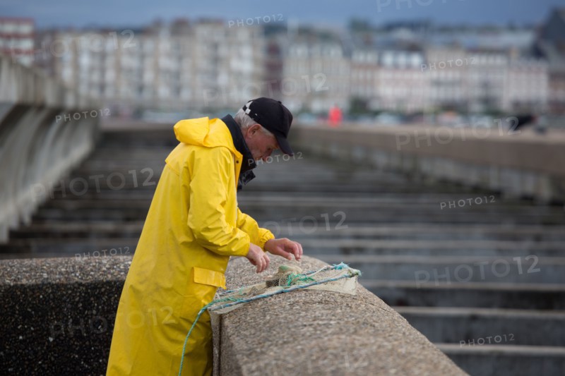 Dieppe, fisherman on the dyke