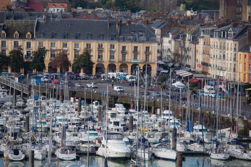 Dieppe, port et quais depuis les hauteurs du Pollet