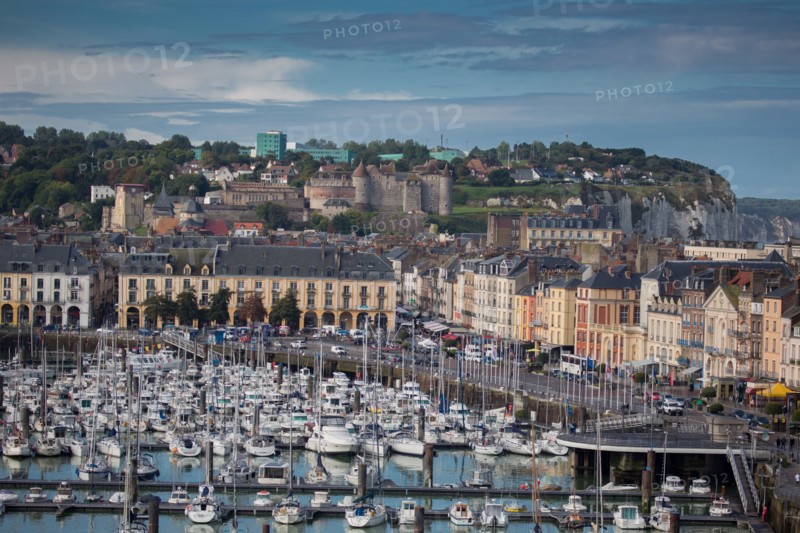 Dieppe, port et quais depuis les hauteurs du Pollet