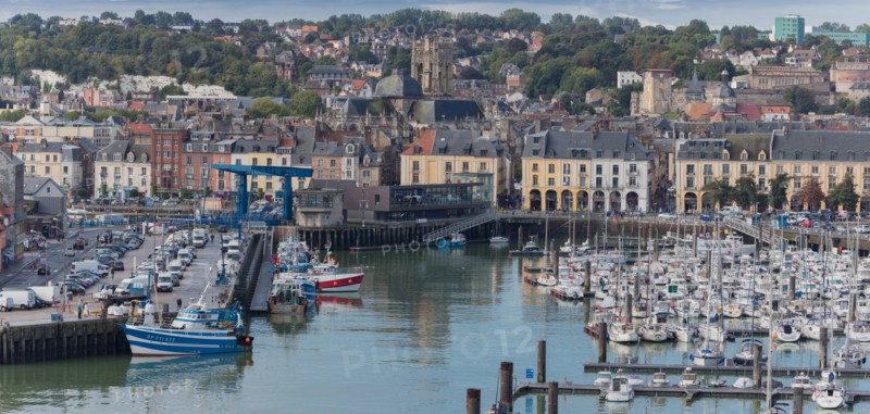 Dieppe, port et quais depuis les hauteurs du Pollet