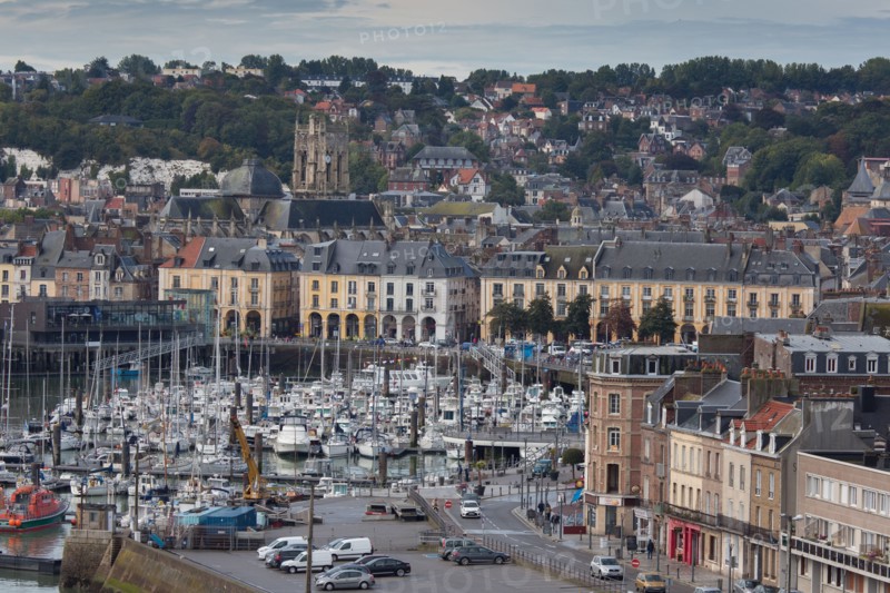 Dieppe, port et quais depuis les hauteurs du Pollet