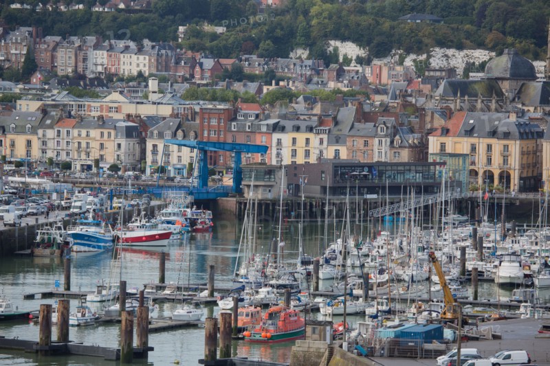Dieppe, port et quais depuis les hauteurs du Pollet