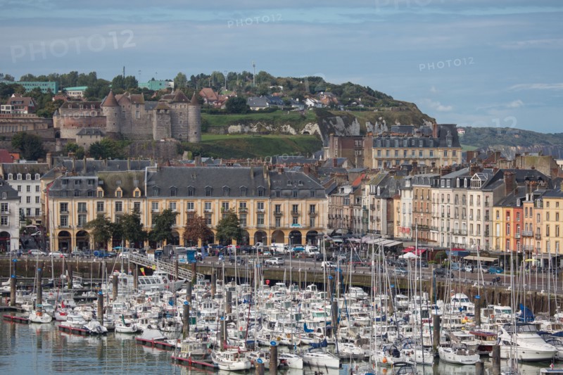 Dieppe, port et quais depuis les hauteurs du Pollet