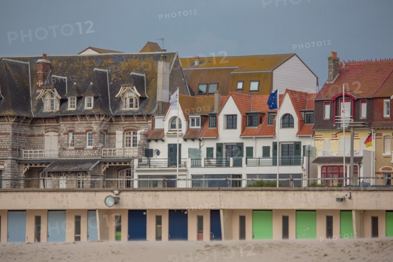 Le Touquet Paris Plage, bathing cabins and seafront buildings