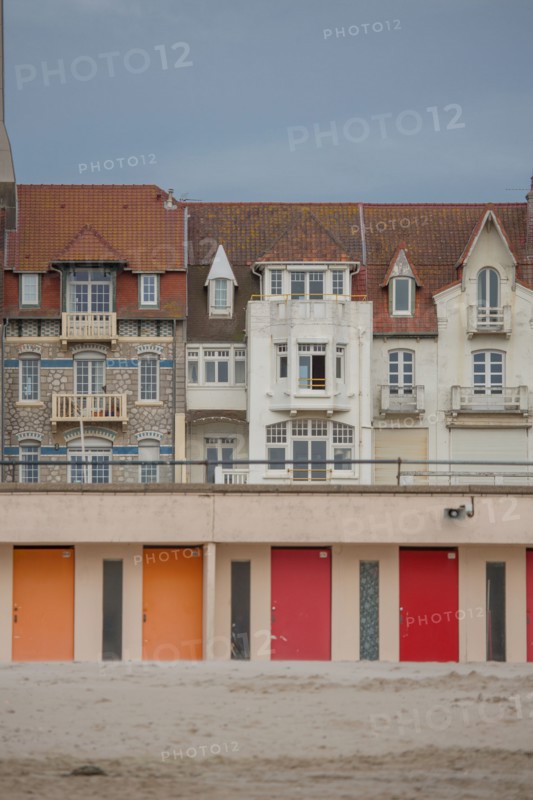 Le Touquet Paris Plage, bathing cabins and seafront buildings