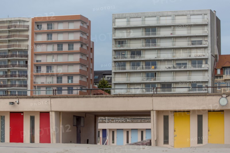 Le Touquet Paris Plage, bathing cabins and seafront buildings