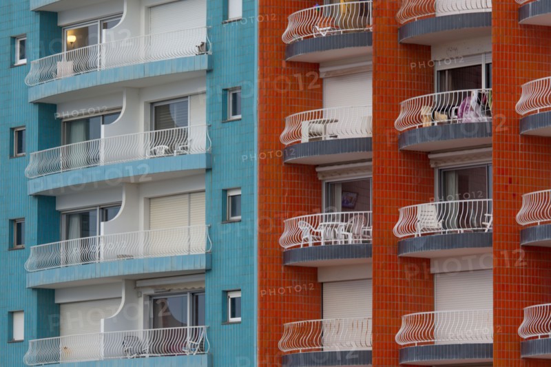 Le Touquet Paris Plage, coloured building facades of the seafront