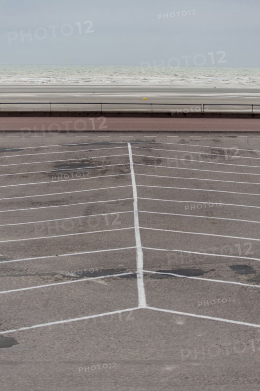 Le Touquet Paris Plage, empty car park on the seafront