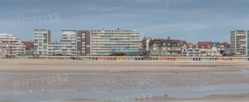Le Touquet Paris Plage, bathing cabins and seafront buildings