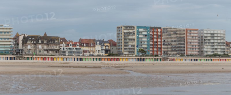 Le Touquet Paris Plage, bathing cabins and seafront buildings