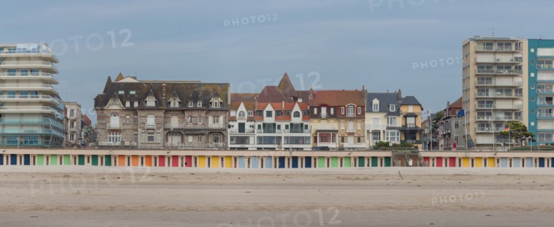 Le Touquet Paris Plage, bathing cabins and seafront buildings