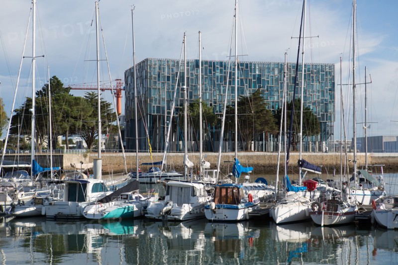 Lorient, port, docked boats and Lorient Agglomeration building