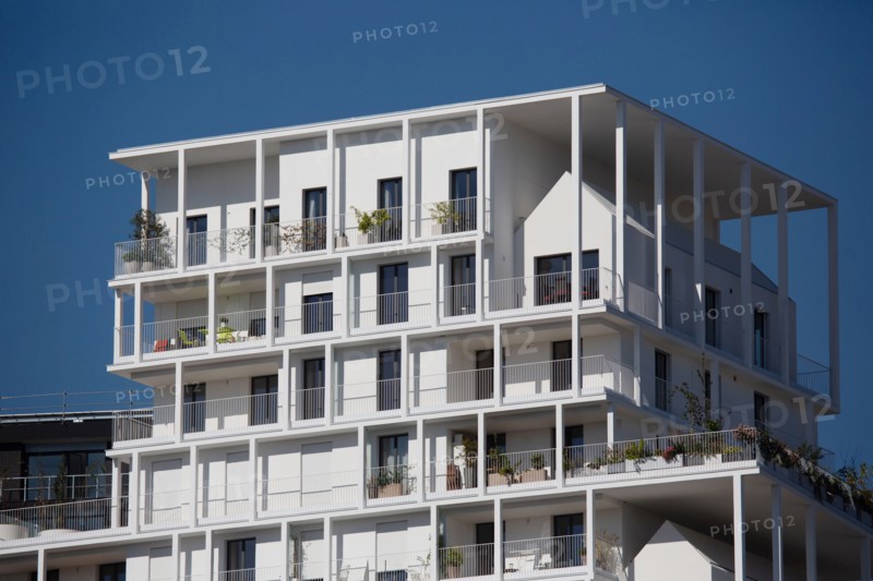 Paris, construction d'immeubles dans le nouveau quartier des Batignolles