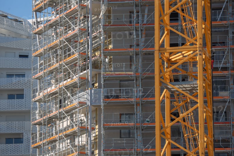 Paris, construction d'immeubles dans le nouveau quartier des Batignolles