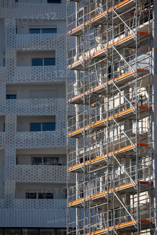 Paris, construction d'immeubles dans le nouveau quartier des Batignolles