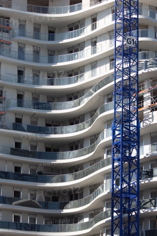 Paris, construction d'immeubles dans le nouveau quartier des Batignolles