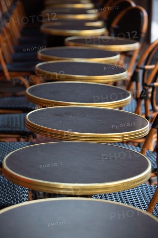 Paris, tables on a café terrace