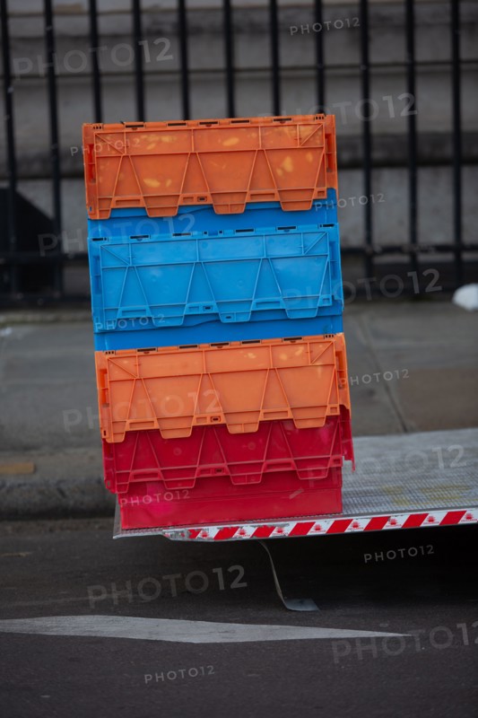 Paris, coloured crates