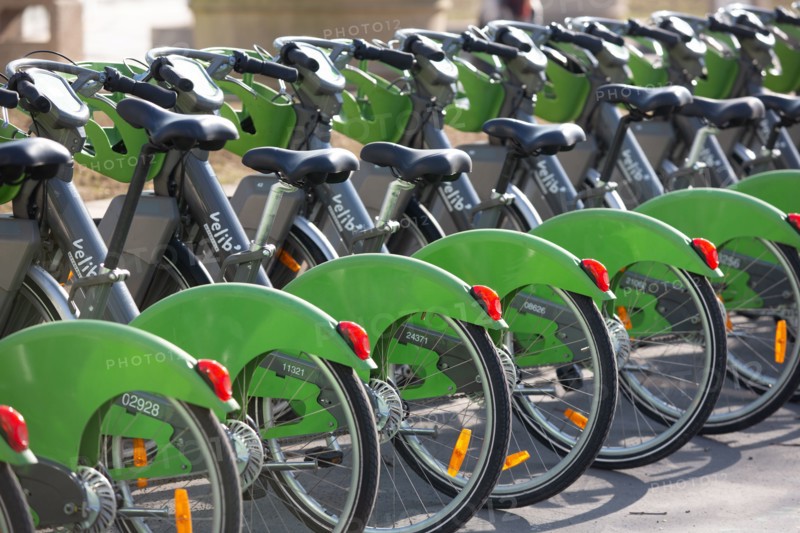 Paris, Velib' station of the Quai de la Râpée