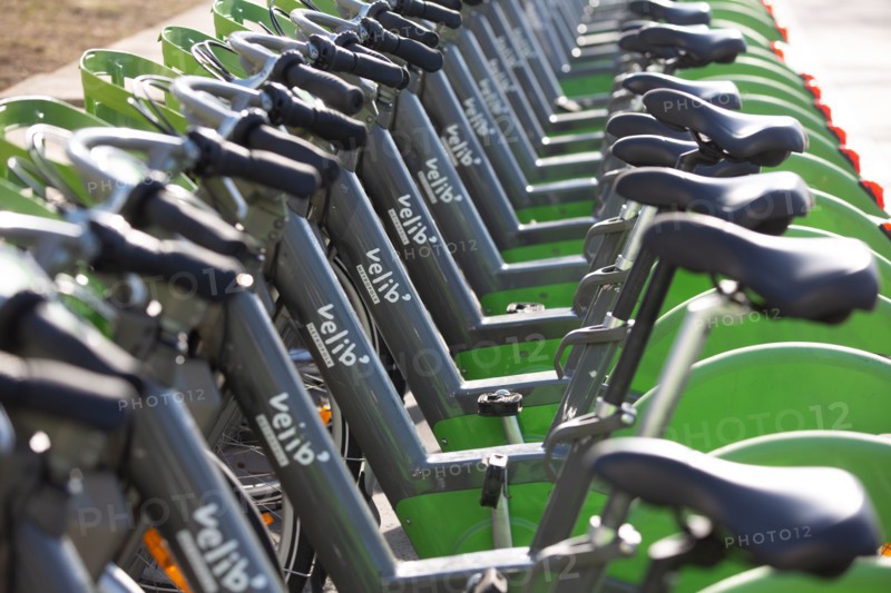 Paris, Velib' station of the Quai de la Râpée