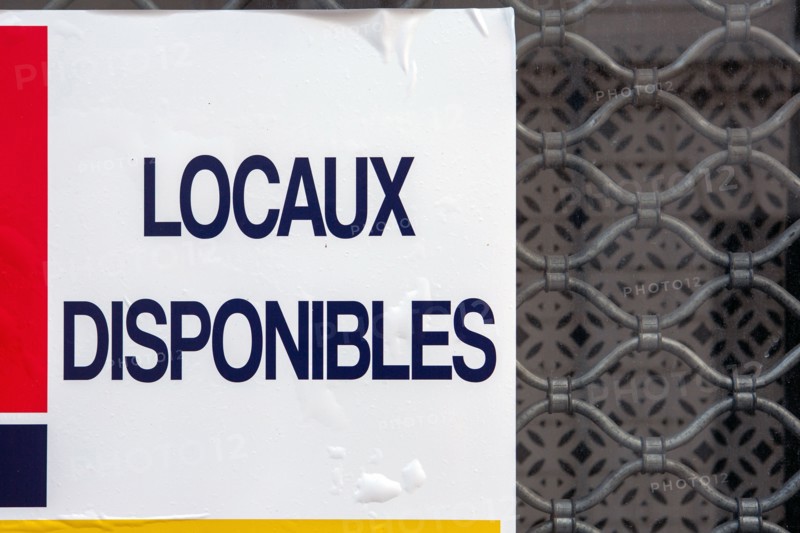 Rouen (Seine Maritime), board proposing vacant premises