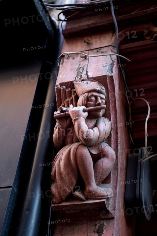 Rouen (Seine Maritime), détail d'une maison à pans de bois