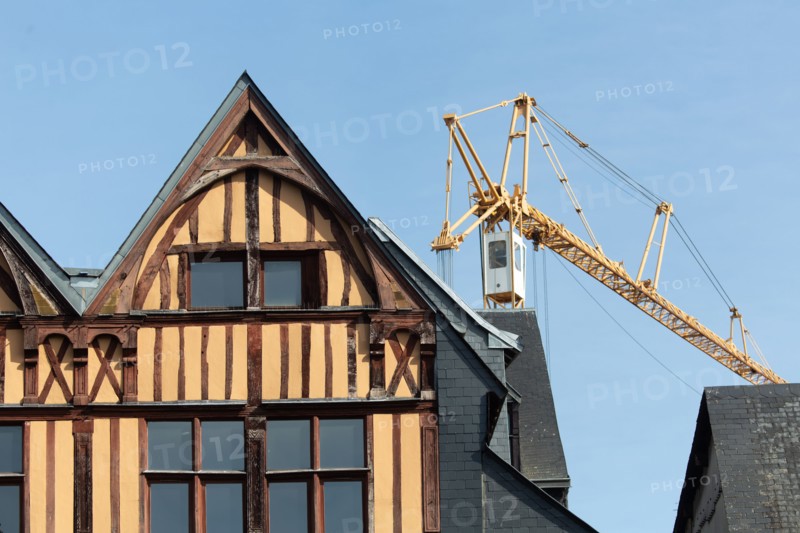 Rouen (Seine Maritime), restoration site of the Saint-Maclou churchyard (church)