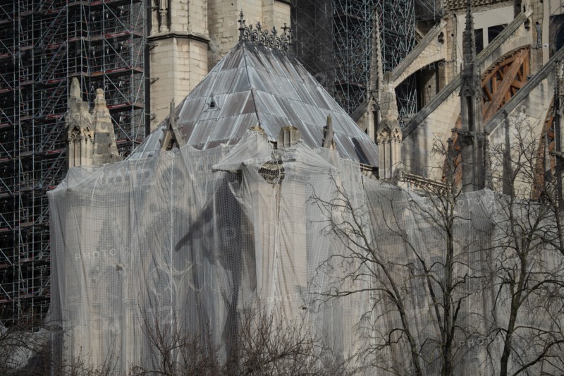 Cathédrale Notre-Dame de Paris, one year after the fire on the evening of 15 April 2019