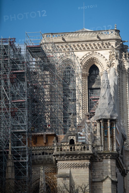 Cathédrale Notre-Dame de Paris, one year after the fire on the evening of 15 April 2019