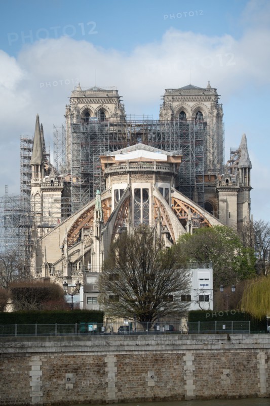 Cathédrale Notre-Dame de Paris, one year after the fire on the evening of 15 April 2019