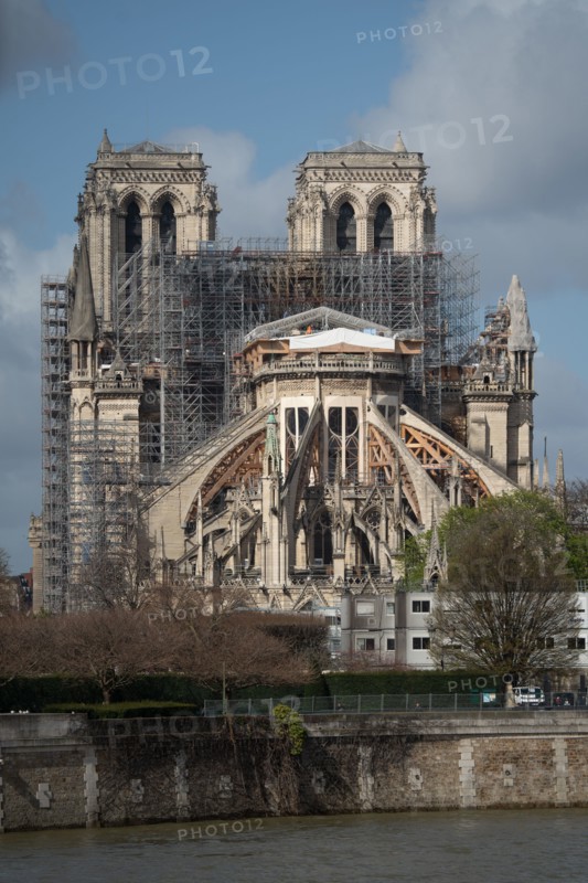 Cathédrale Notre-Dame de Paris, one year after the fire on the evening of 15 April 2019