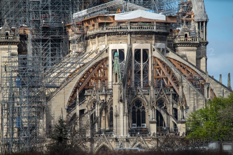 Cathédrale Notre-Dame de Paris, one year after the fire on the evening of 15 April 2019