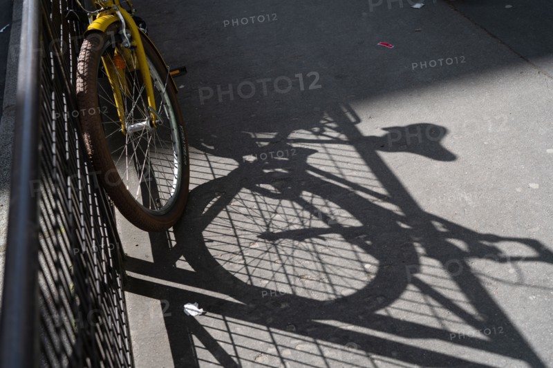 Paris, projected shadow of a bicycle