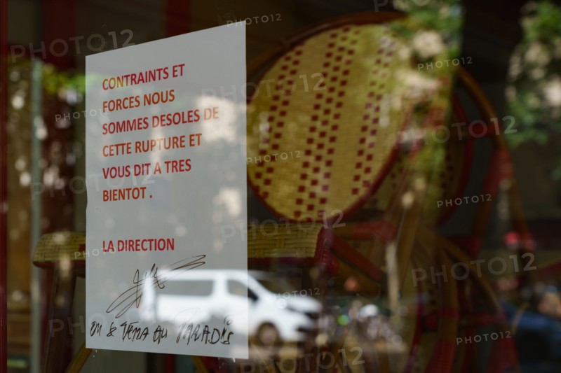 Paris, restaurant fermé pour cause d’épidémie de Covid-19