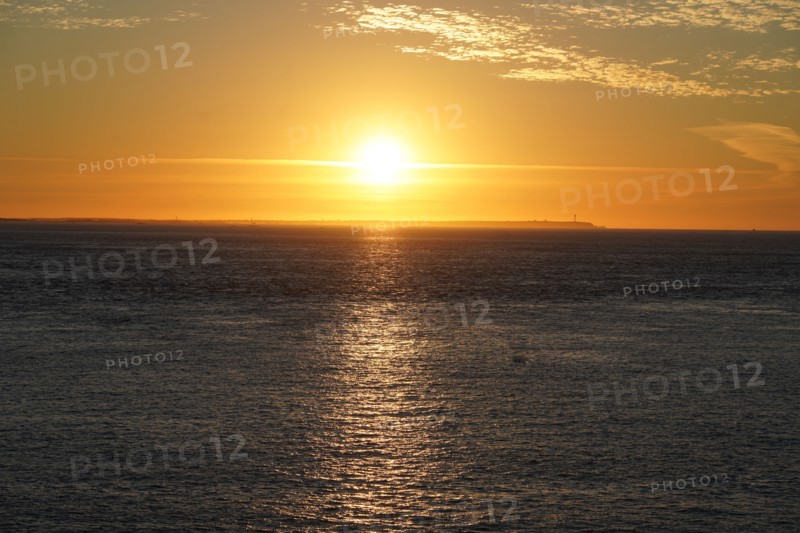Pointe de Kermorvan, Finistère nord, soleil couchant
