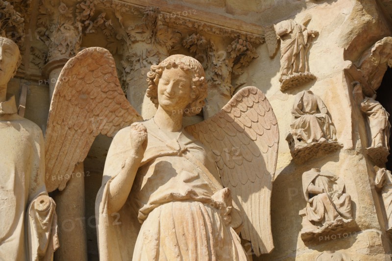Reims Cathedral (Notre-Dame de Reims), smiling angel
