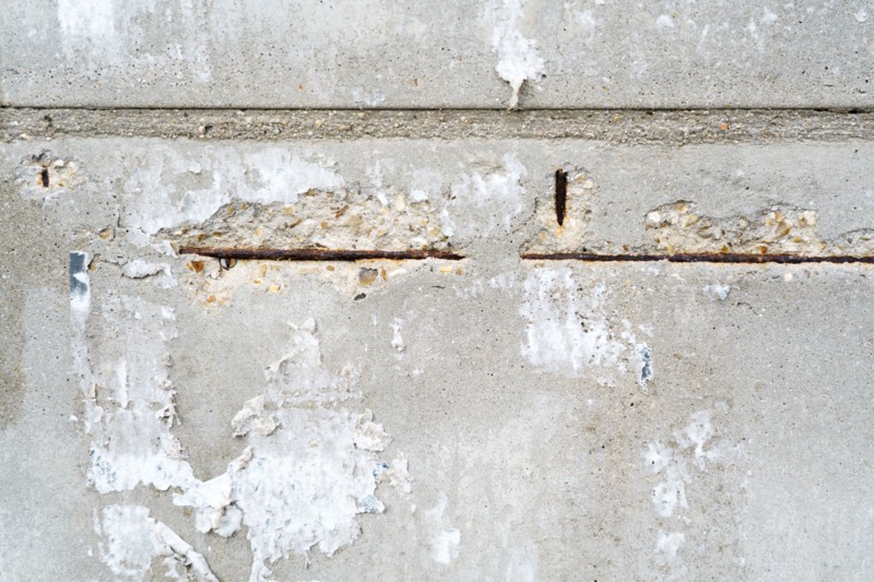 Mur blanc abimé
