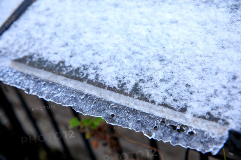 Frost on a glass roof