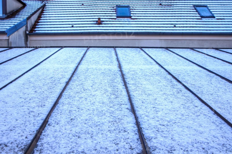 Frost on a glass roof