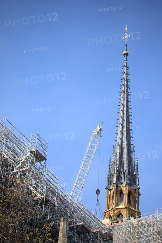 Paris, the new spire of Notre-Dame de Paris is installed