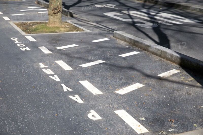 Paris, paid parking markings for two-wheelers