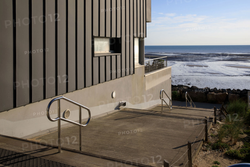France, region Normandie, Manche, cotentin, Agon coutainville,  plage, rue dramad derriere la promenade de Chausey,