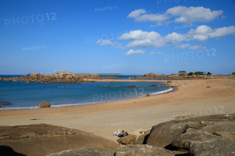 france, région Bretagne, Côtes d'Armor, côte de granit rose, Trégastel,, presqu'ile Renote,