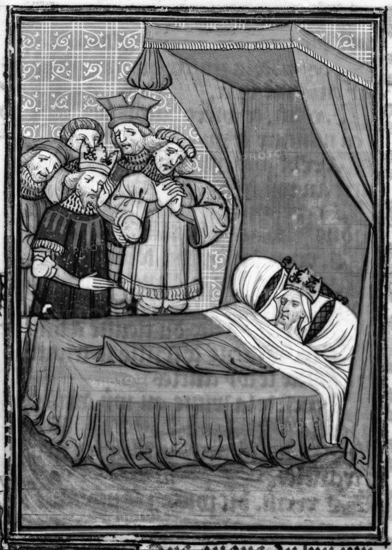 The king Philippe III of France staying with dying Saint Louis