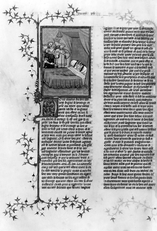 The king Philippe III of France staying with dying Saint Louis