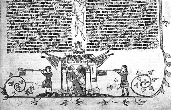 Heralds sounding the exit of their lord