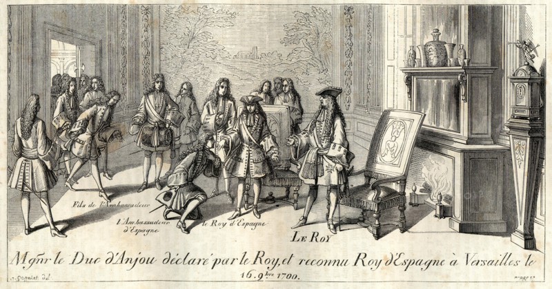 Le duc d'Anjou est reconnu roi d'Espagne par Louis XIV