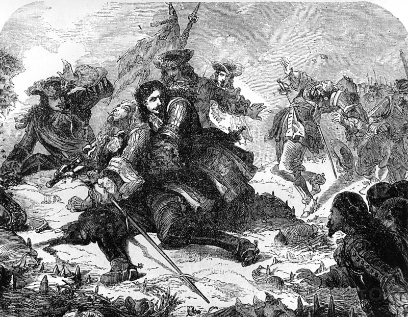 La mort de d'Artagnan au siège de Maastricht - Gravure du XIX° -