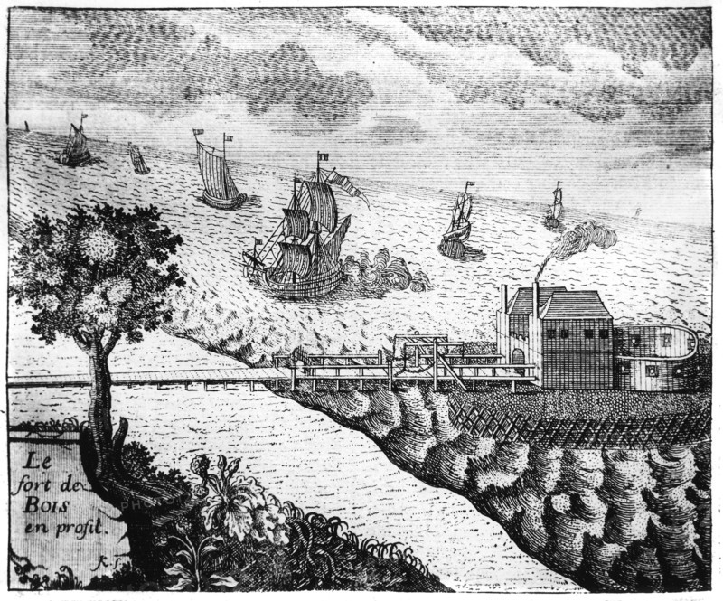 Dunkerque - Le fort de Bois de profil -